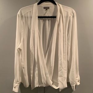 Vince Camuto white tie neck shirt